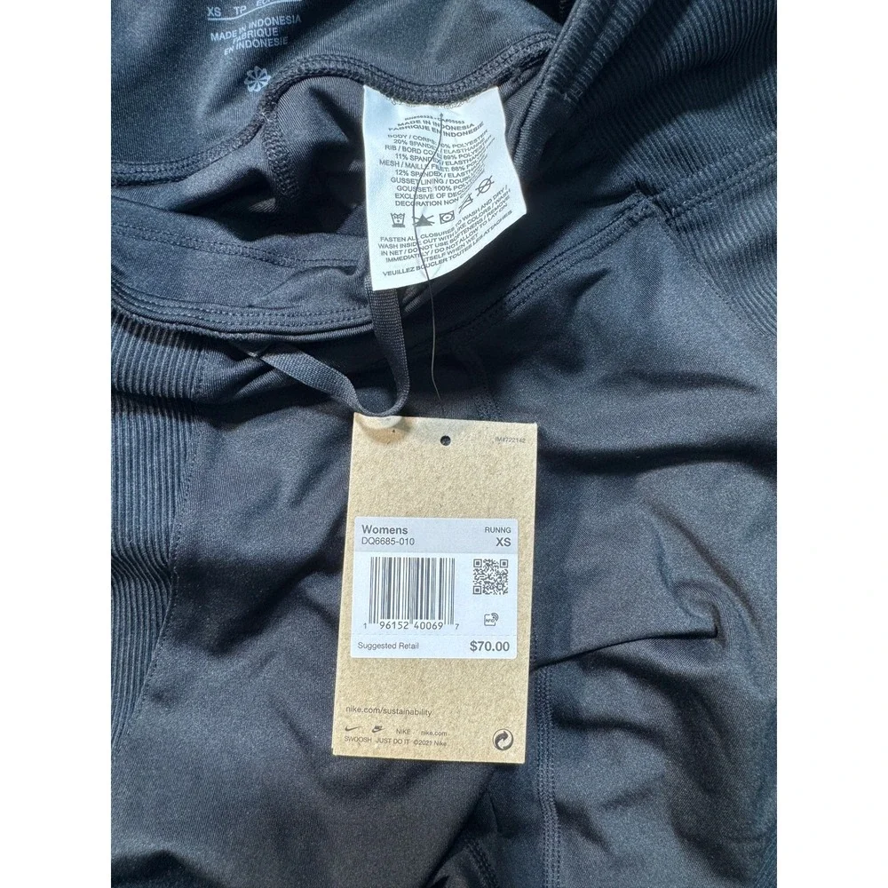 Nike Air Fast Leggings Womens Xs Black 7/8 Tight Fit Mid Rise